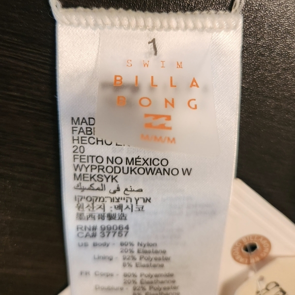 Billabong Reversible Tropic Jungle Sunny Swim Top. NWT! Girls M/10 - Picture 3 of 5